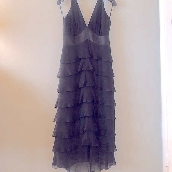 90s / Y2K Laundry dress womens 10 silk chiffon ruffled cocktail - Picture 4 of 12